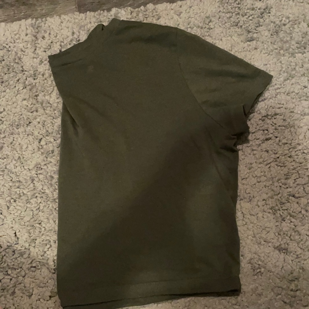 Army green crop top.